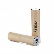 Bamboo Wood Cylinder Power Bank